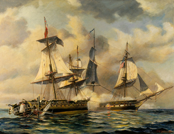 Old Ironsides vs Guerriere painting | Boston Freedom Trail photography